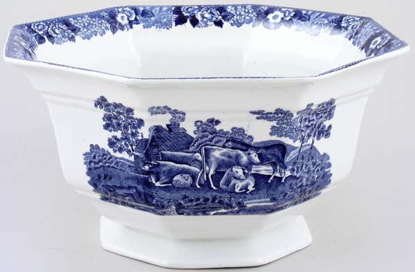 Bowl large footed octagonal c1960s